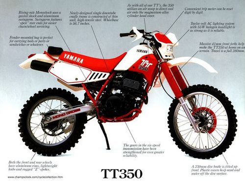 Product picture YAMAHA TT350 FACTORY REPAIR MANUAL 1985-2000 DOWNLOAD